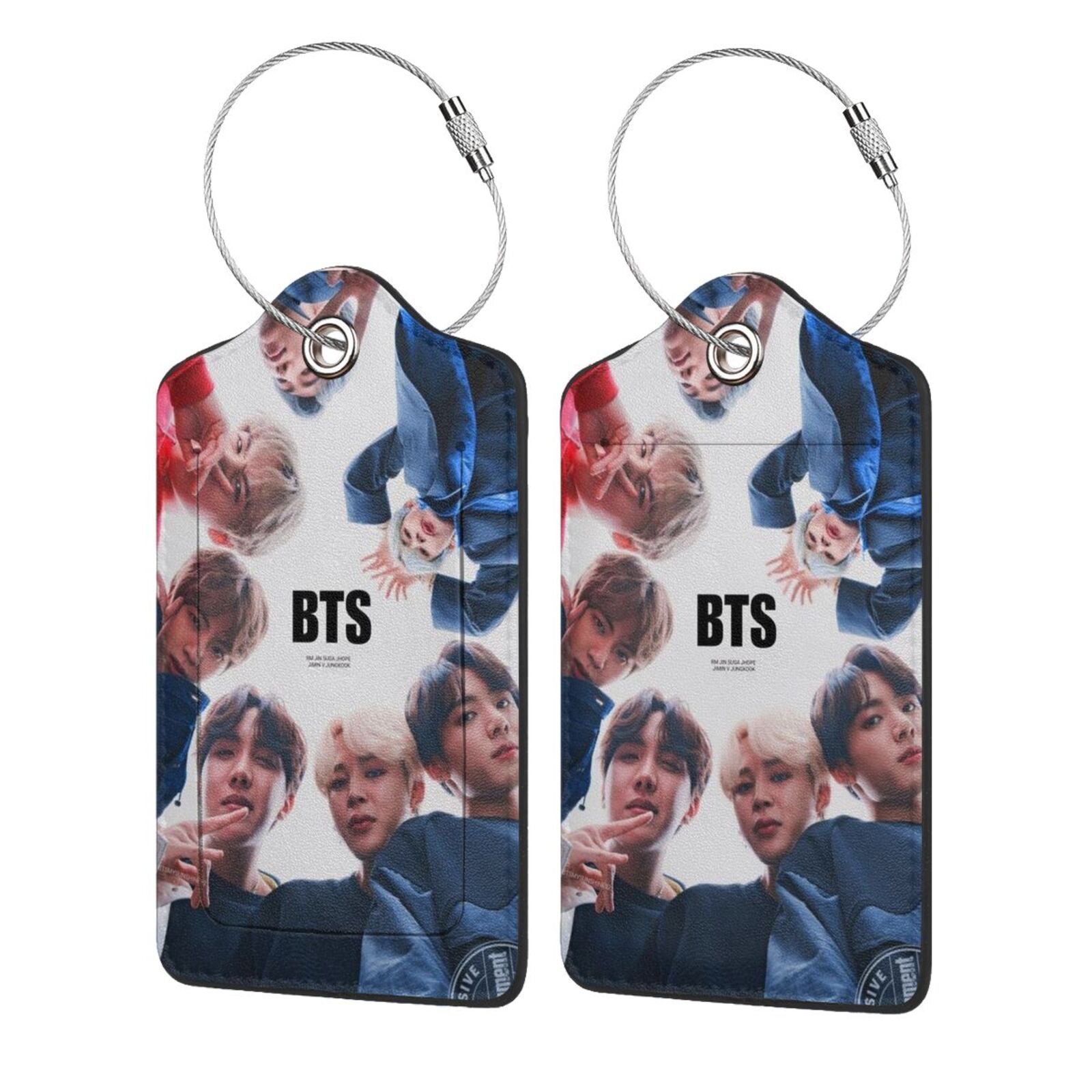 BTS Baggage Tag Leather Identification Tag BTS Merch Luggage Tag 2 PCS ...