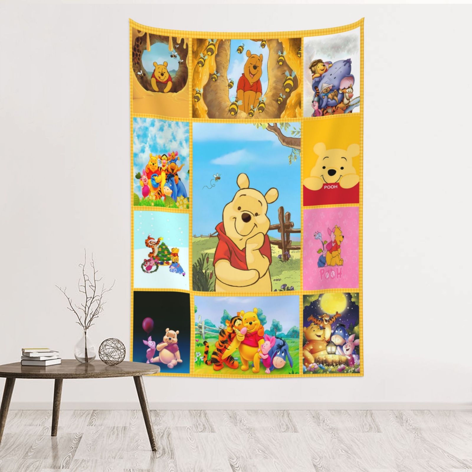 Winnie The Pooh Tapestry Wall Hanging Window Design for Bedroom College