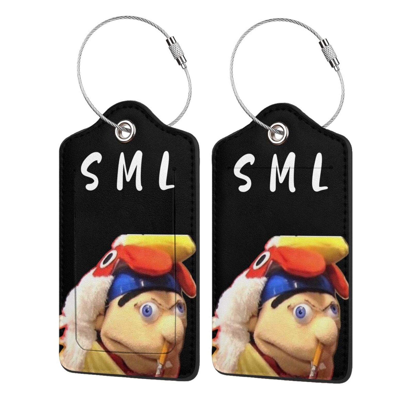 Sml Address Sml Jeffy Baggage Identification Tag Leather Cartoon Luggage Tag 2 PCS ...